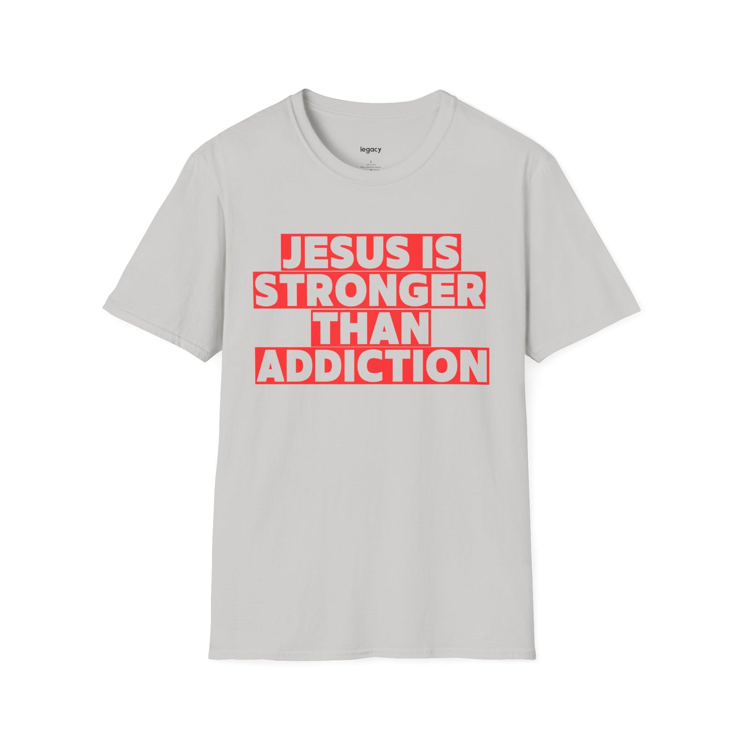 Christian T-Shirt - Jesus is Stronger than Addiction