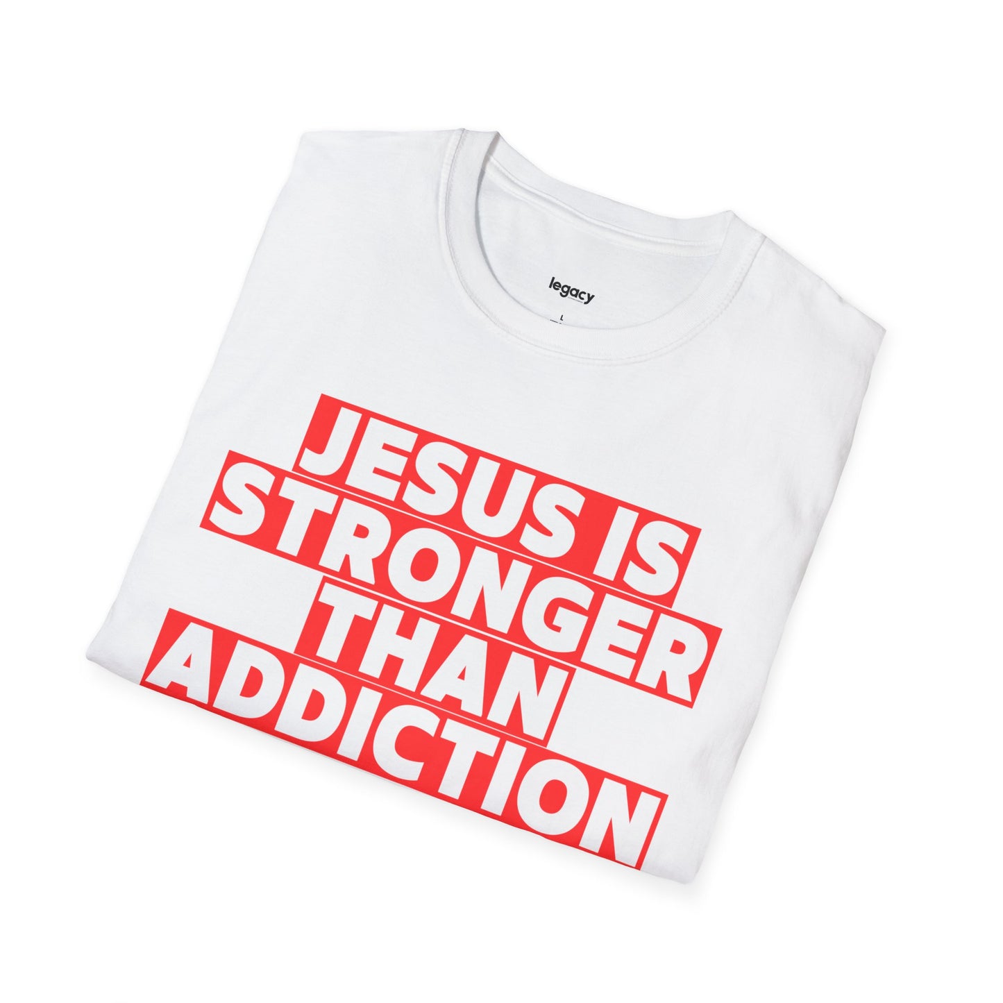 Christian T-Shirt - Jesus is Stronger than Addiction